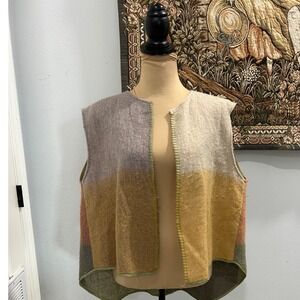 Pilcro One Size Polyester Blend Color Block Open‎ Front Sleeveless Vest